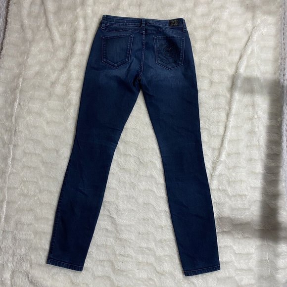 Guess USA Womens Size 28 (26x30 msrd) 1981 Skinny High Rise Stretch Blue Jeans - Picture 5 of 12